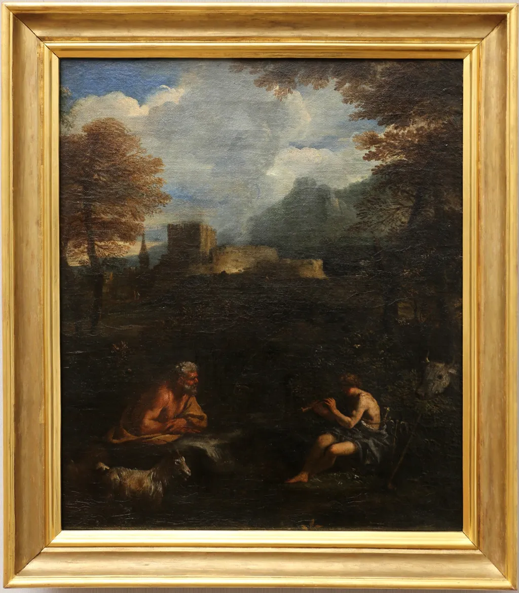 Mercury and Argus (Gemäldegalerie), by Pier Francesco Mola, paint, 1645