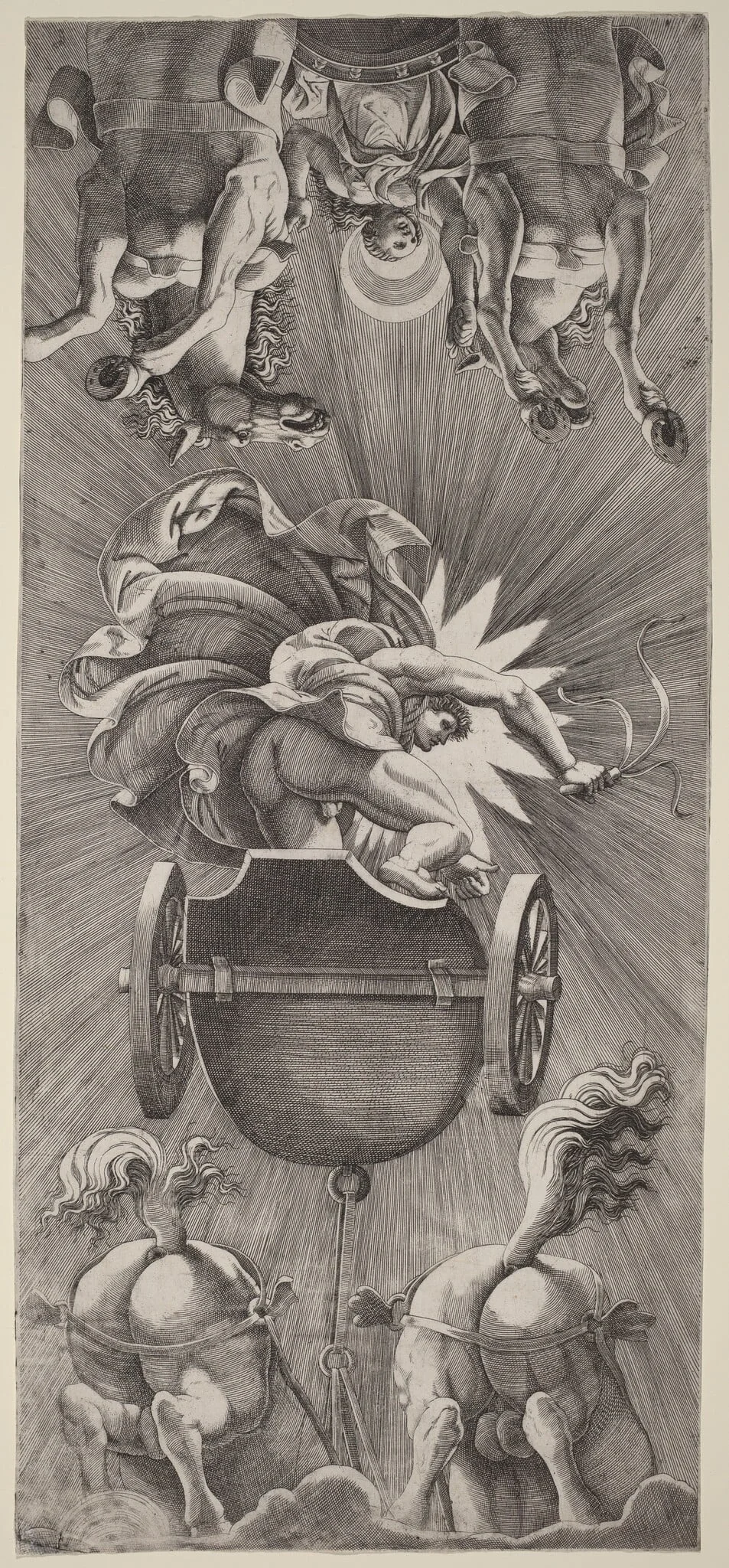 The Setting of the Sun with Chariots of Apollo and Diana, detail