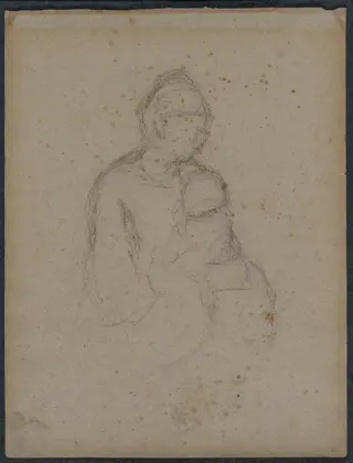 Mother and Child (recto), by Paul Gauguin, 1874