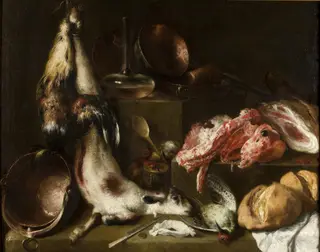 Kitchen Still Life, by Mateo Cerezo, oil, 1664