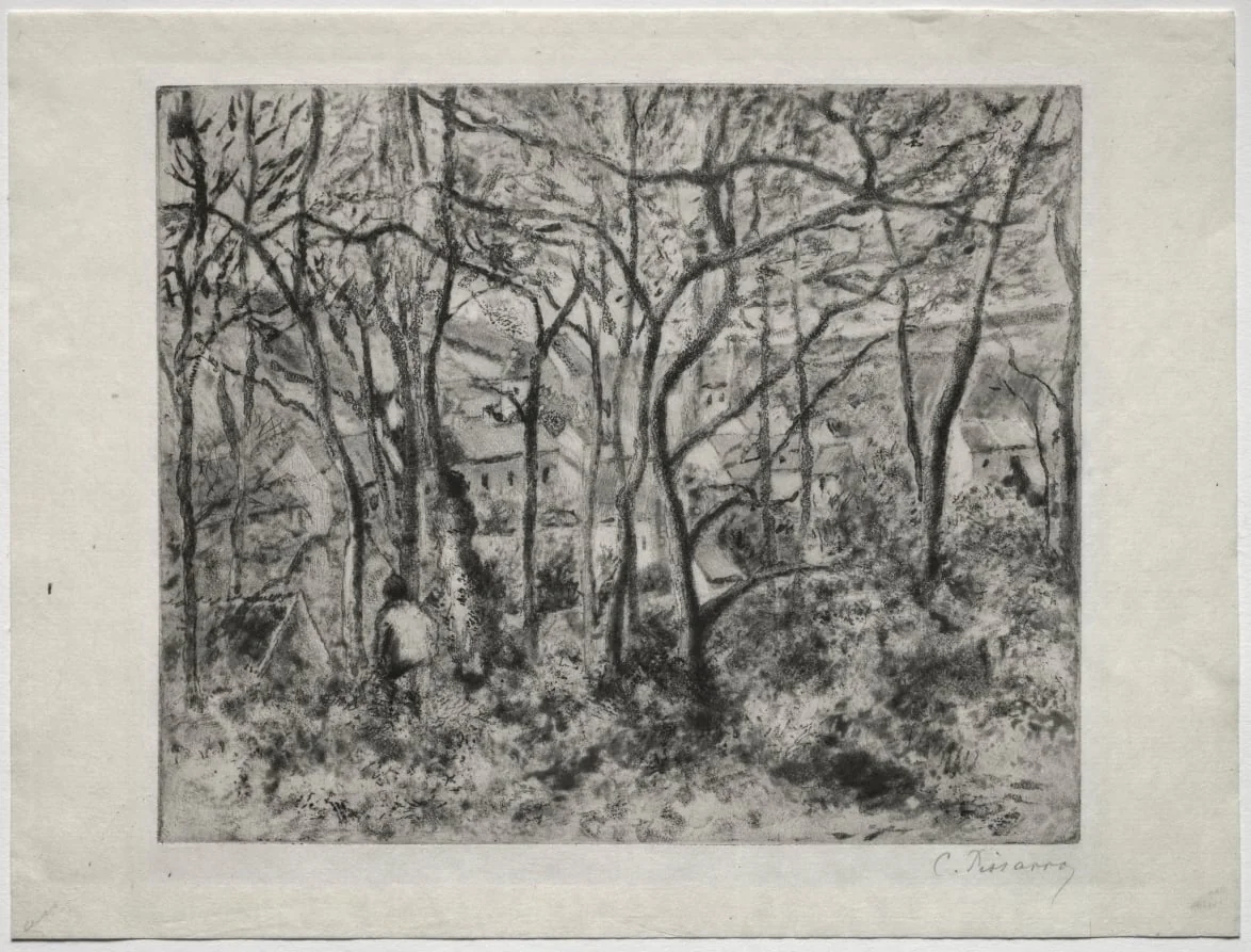 Wooded Landscape at L'Hermitage, Pontoise, detail