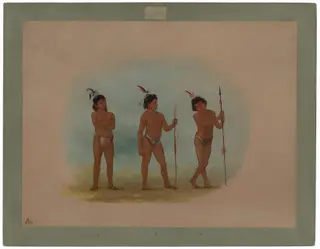 Three Auca Children, by George Catlin, oil, 1862