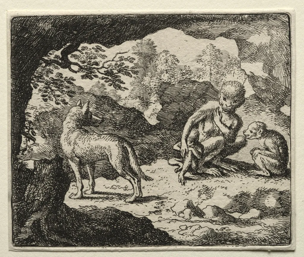 Reynard the Fox:  The Wolf in the Monkey's Den, by Allart van Everdingen, 1662
