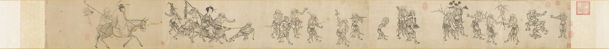 Chung K'uei Escorting His Sister's Wedding Procession, detail