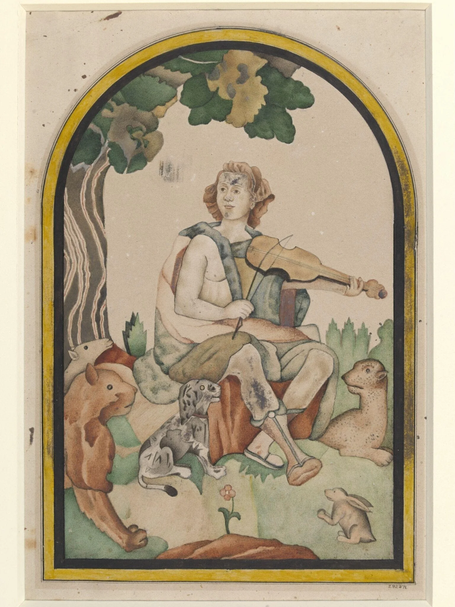 Orpheus panel from the Diwan-i Am, Delhi Fort, detail