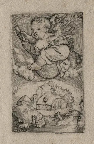 Genius Riding on a Ball, by Barthel Beham, 1520