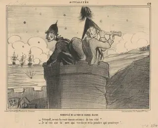 Renouvelé de la tour barbe bleue, by Honoré Daumier, ink, 1854