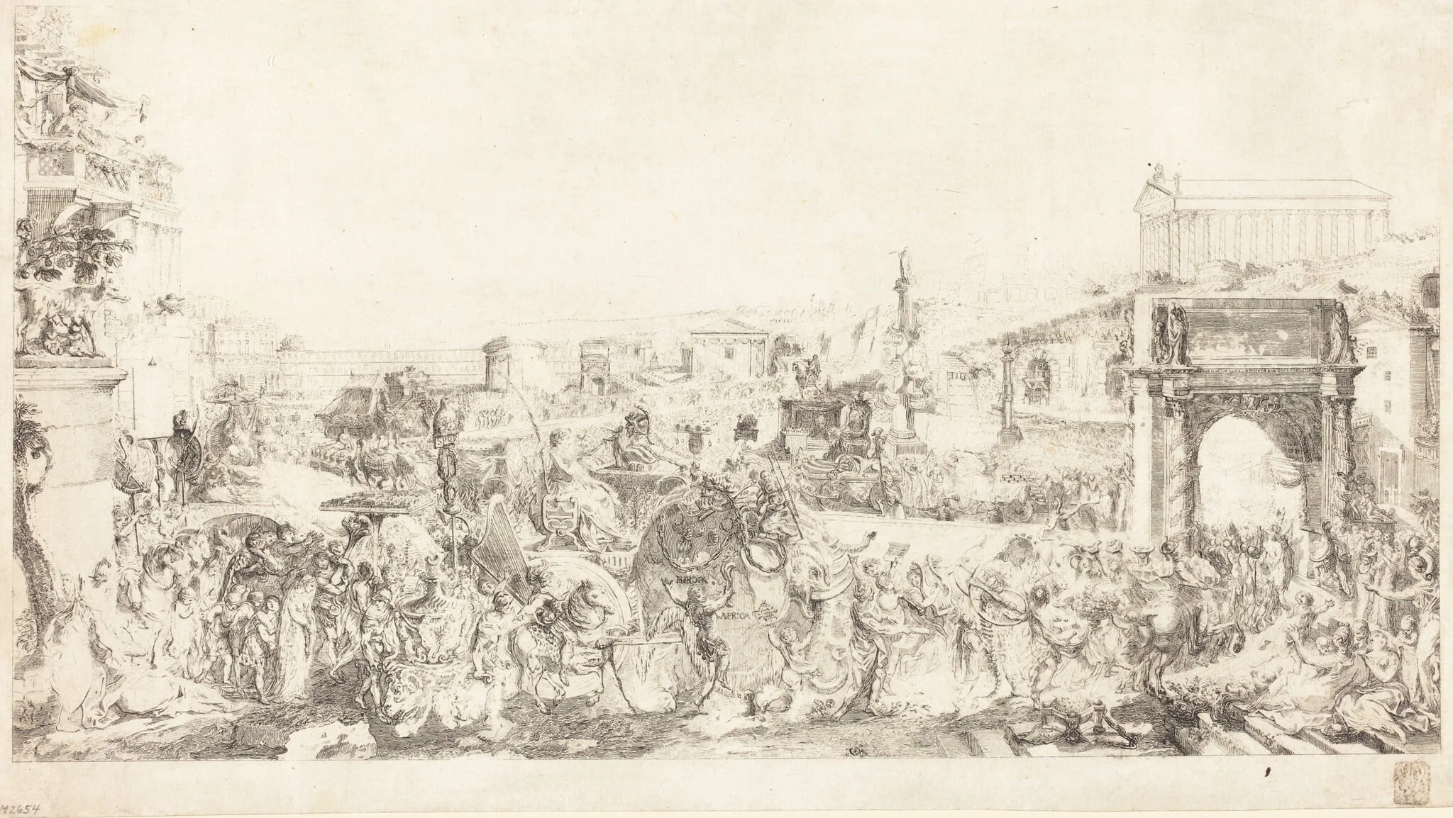 Triomphe de Pompee dans Rome, detail