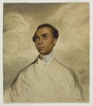 Portrait of Francis Barber, by Henry RA Edridge, watercolor, 1785
