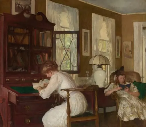 Josephine and Mercie, by Edmund Charles Tarbell, oil, 1908