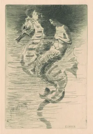 The Mermaid, by Frederic Stuart Church, ink, 1881