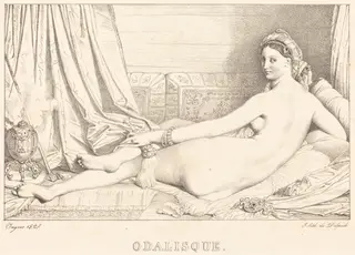 Odalisque, by Jean Auguste Dominique Ingres, ink, 1825