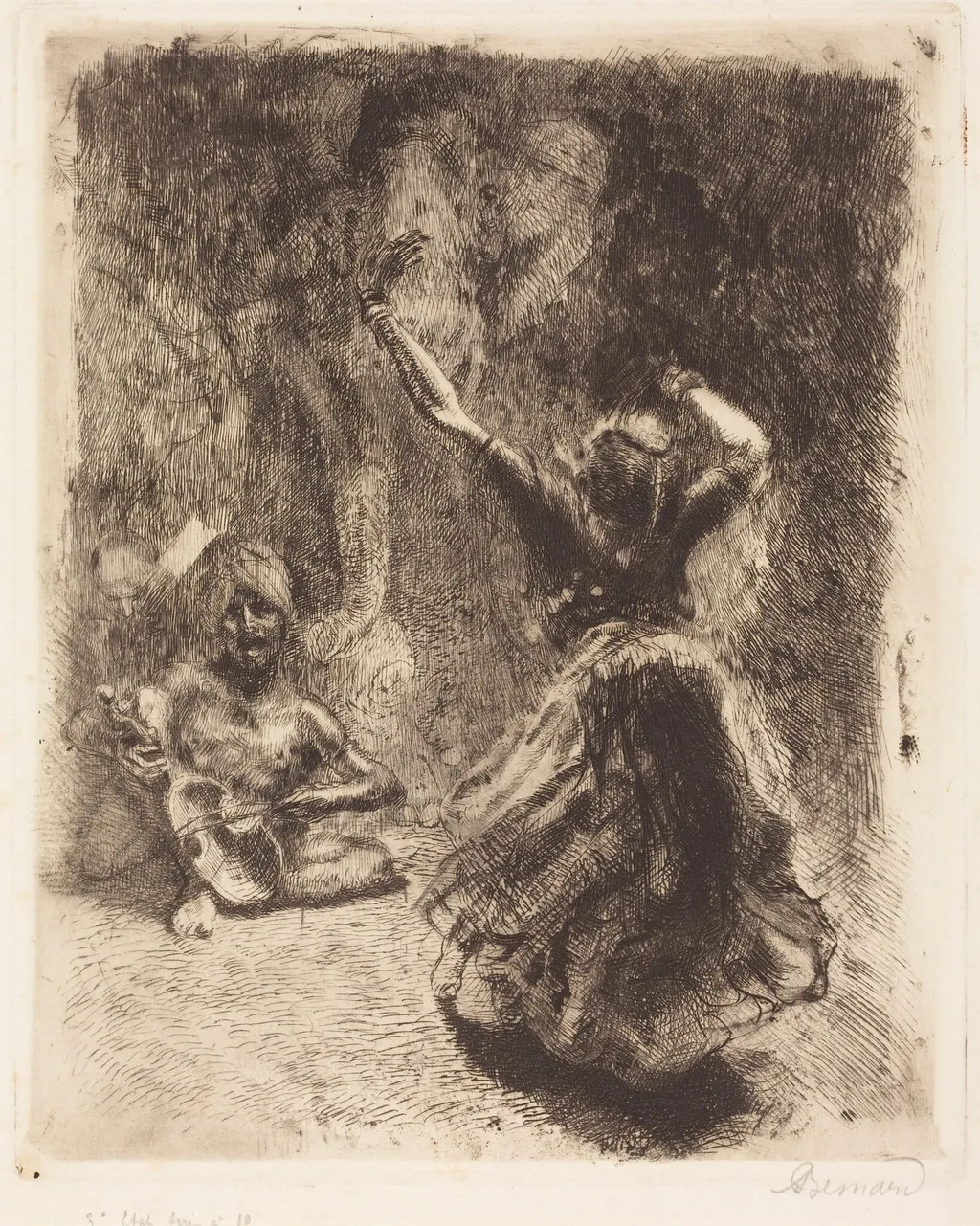 The Dancer of Tanjore (La bayadère de Tanjore), by Paul-Albert Besnard, ink, 1914