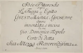 Title Page, by Giovanni Domenico Tiepolo, ink, 1753