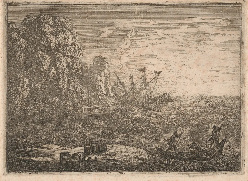 The Tempest (La Tempête), by Claude Lorrain, ink, 1630