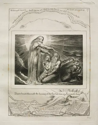 The Book of Job:  Pl. 17, I have heard thee with the hearing of the Ear but now my Eye seeth thee, by William Blake, 1825