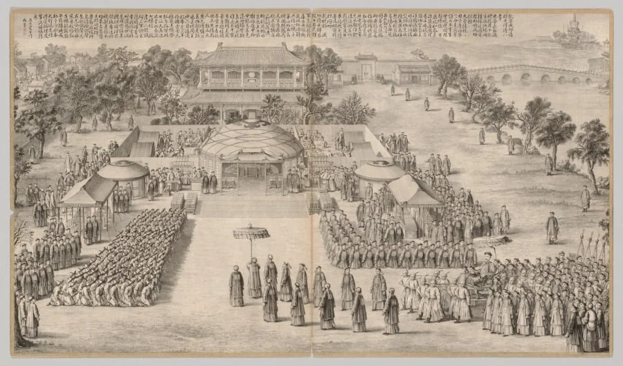 The Victory Banquet: from Battle Scenes of the Quelling of Rebellions in the Western Regions, with Imperial Poems, detail