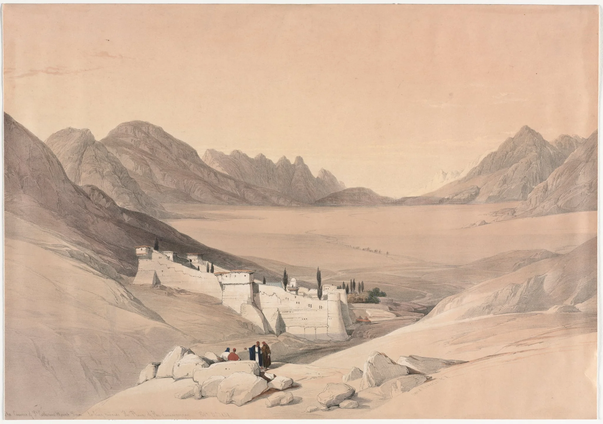 The Convent of St. Catherine, Mount Sinai, Looking towards the Plain of the Encampment, detail