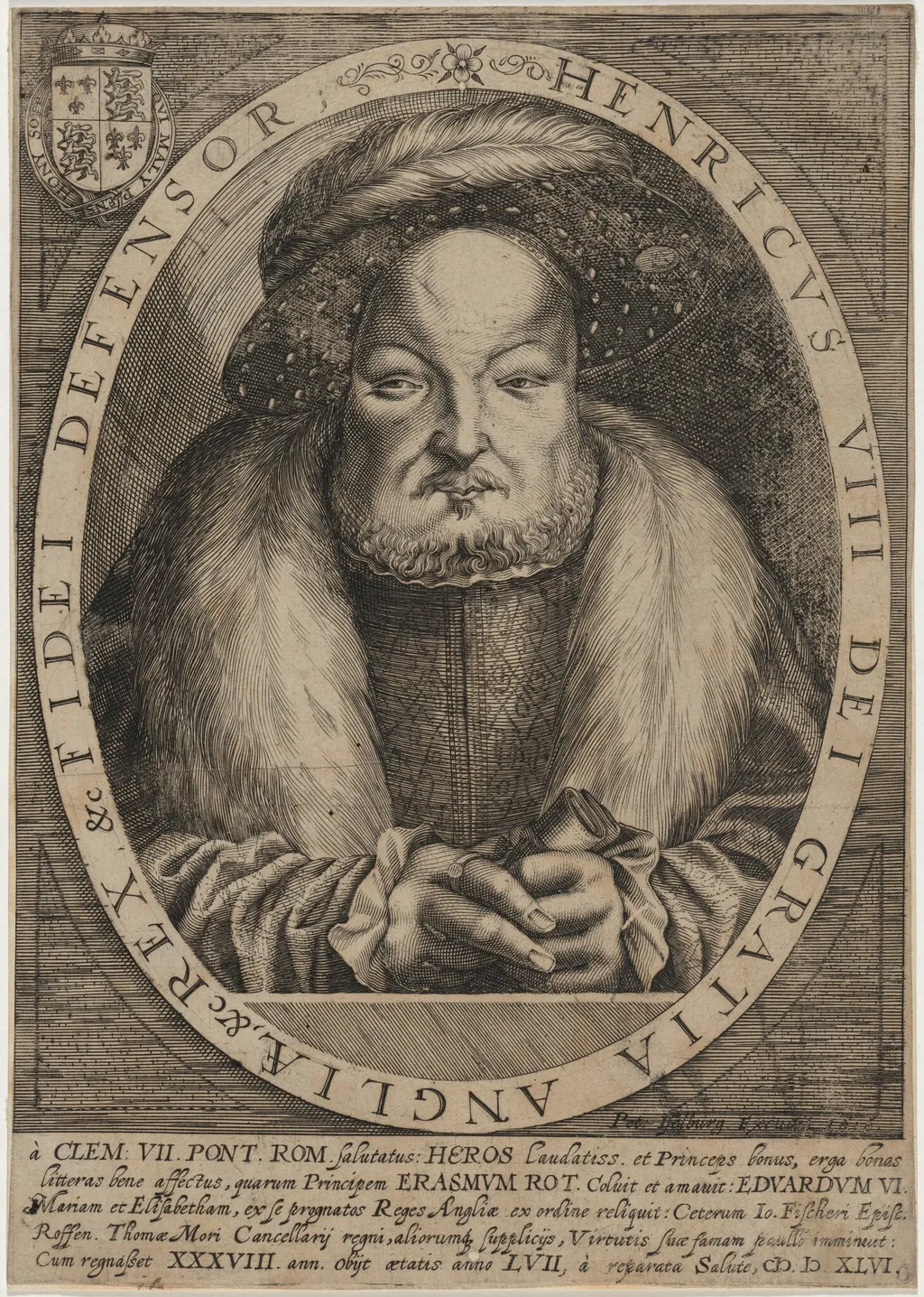 Henry VIII, by Peter Isselburg, ink, 1616