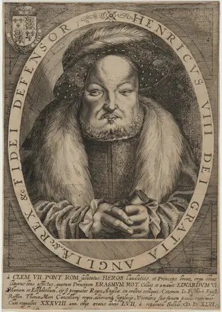 Henry VIII, by Peter Isselburg, ink, 1616