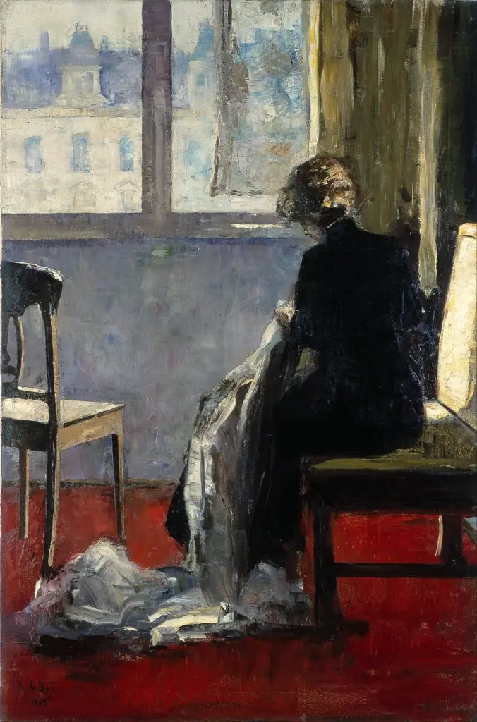 The Red Carpet, by Lesser Ury, oil, 1898