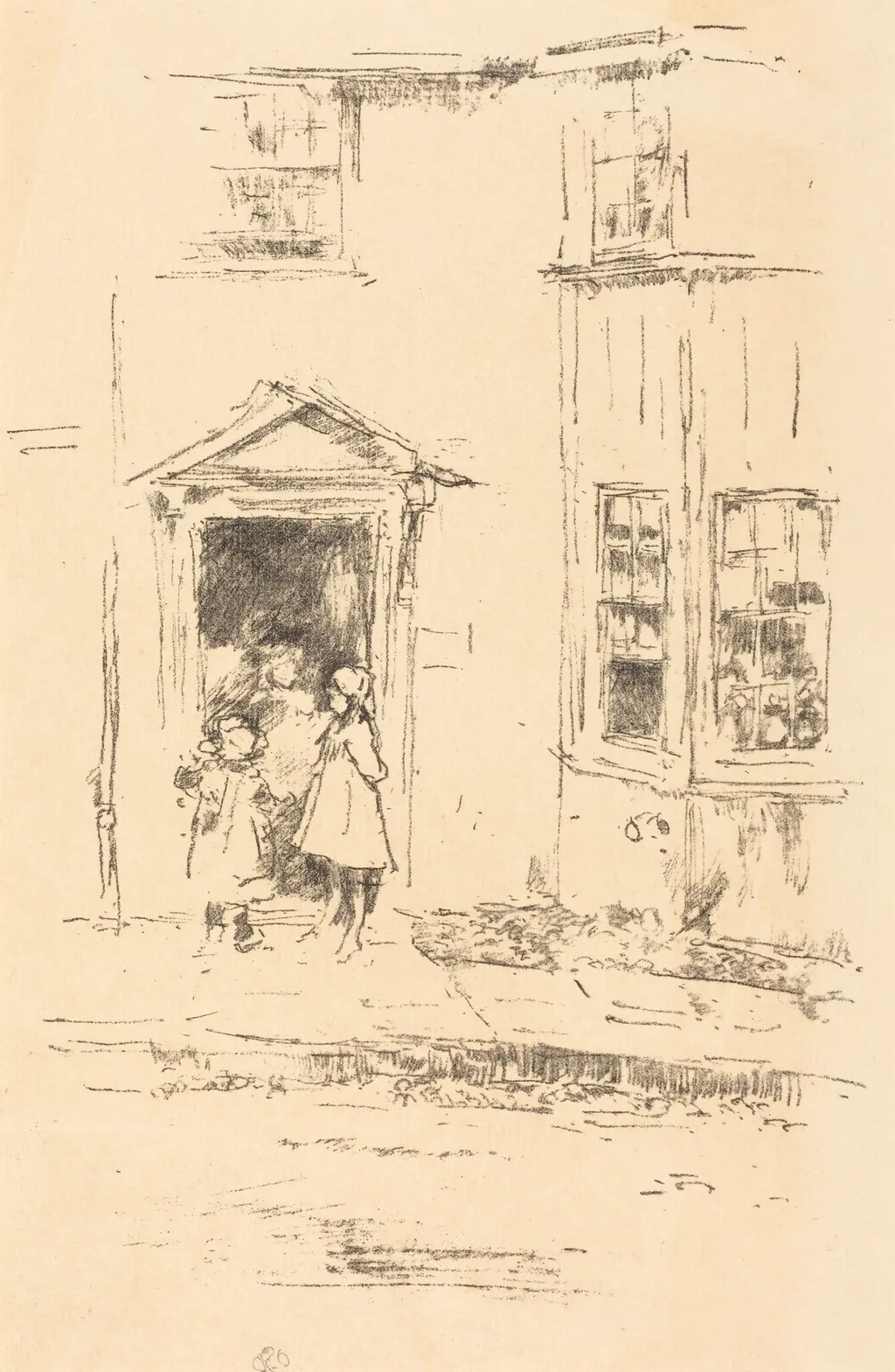 The Little Doorway, Lyme Regis, by James McNeill Whistler, ink, 1895