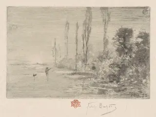 Une Matinée d'autommne (Autumn Afternoon), by Félix-Hilaire Buhot, ink, 1875