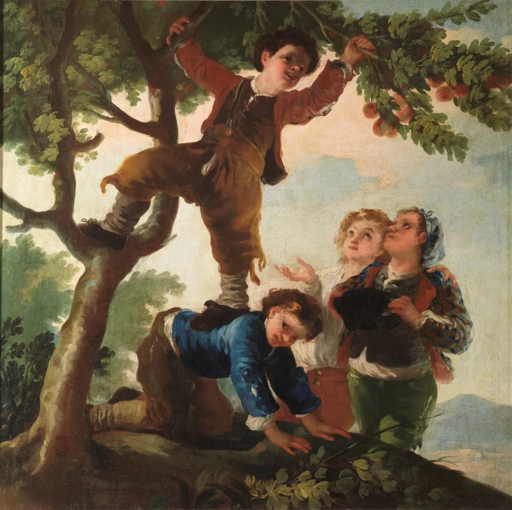 Boys picking fruit, by Francisco Goya, oil, 1790