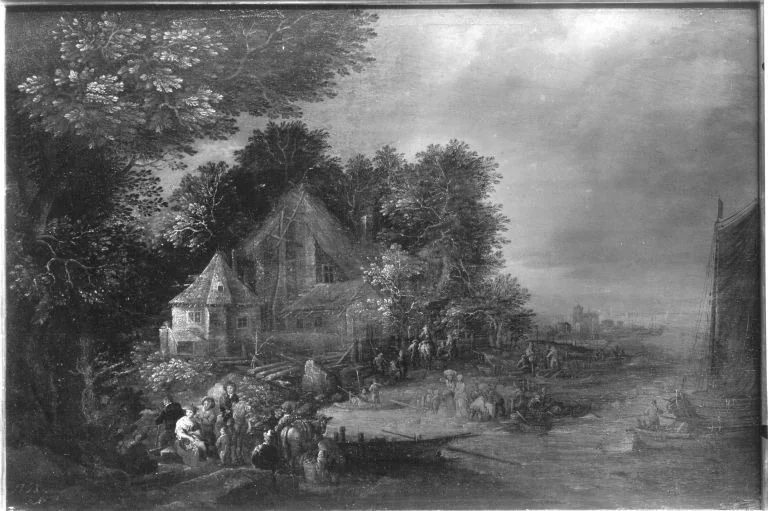 Dorfpartie am Meer, detail