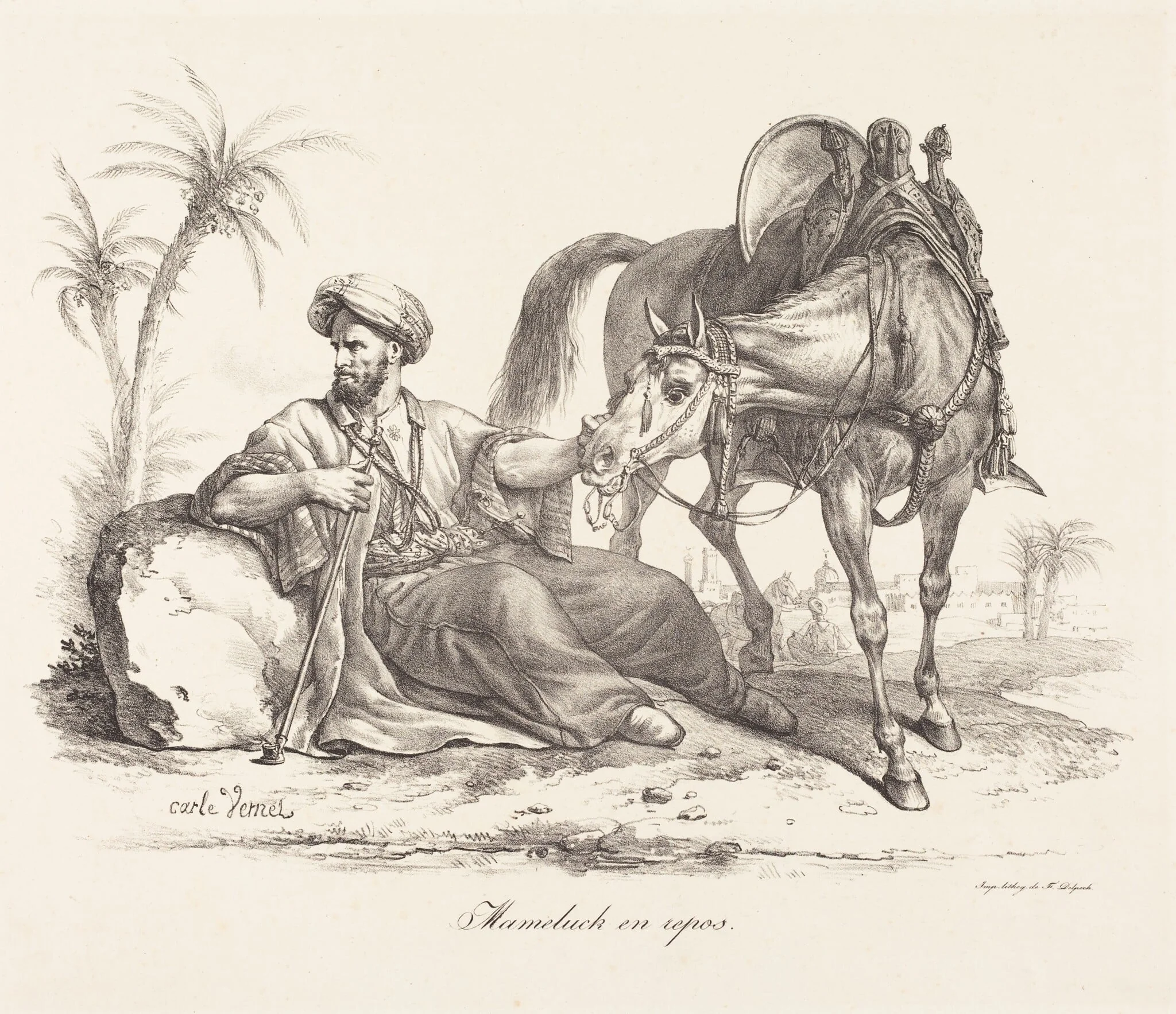 A Mameluck Resting, detail