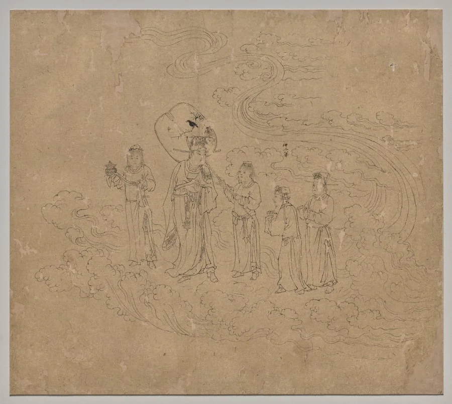 Album of Daoist and Buddhist Themes: Procession of Daoist Deities: Leaf 10, detail