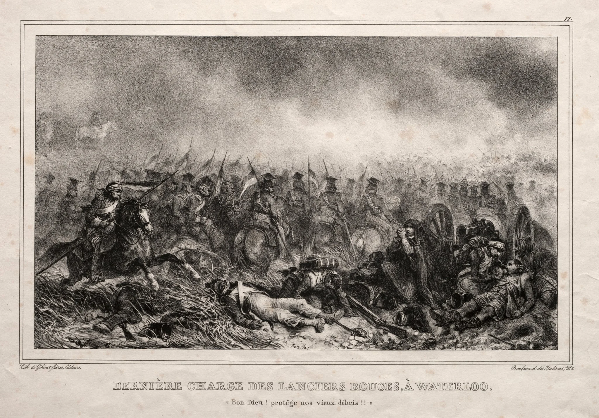Dernière Charge des Lanciers Rouges à Waterloo, detail