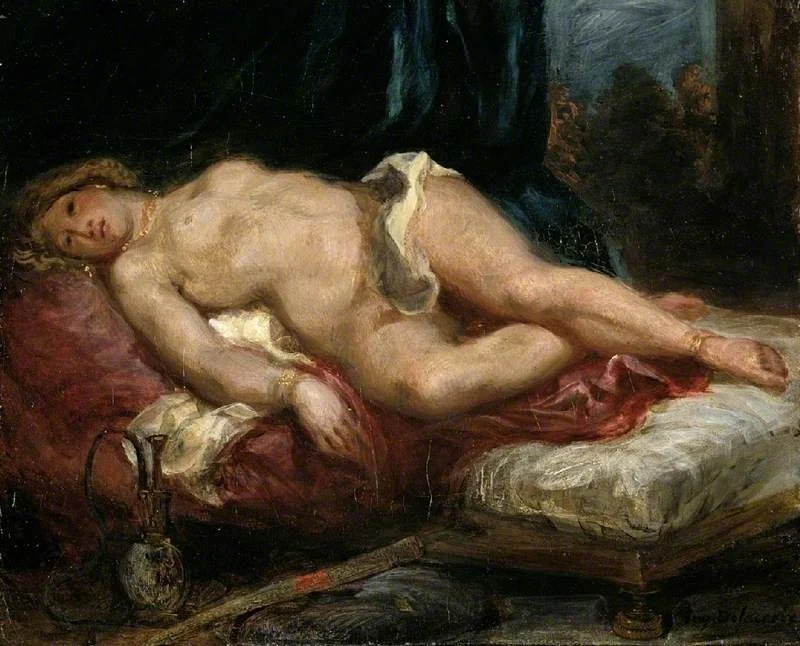 Odalisque reclining on a divan, detail