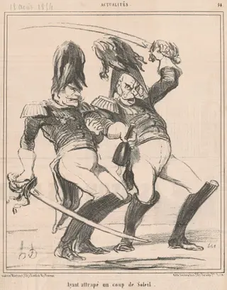 Ayant attrapé un coup de soleil, by Honoré Daumier, ink, 1854