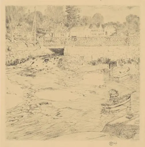 Old Lace, by Childe Hassam, ink, 1915