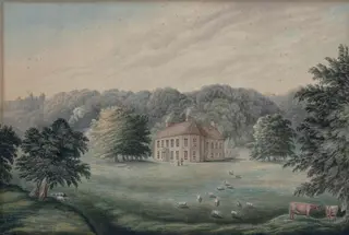 Dalby Hall, Lincolnshire, by James Bourne, watercolor, 1800