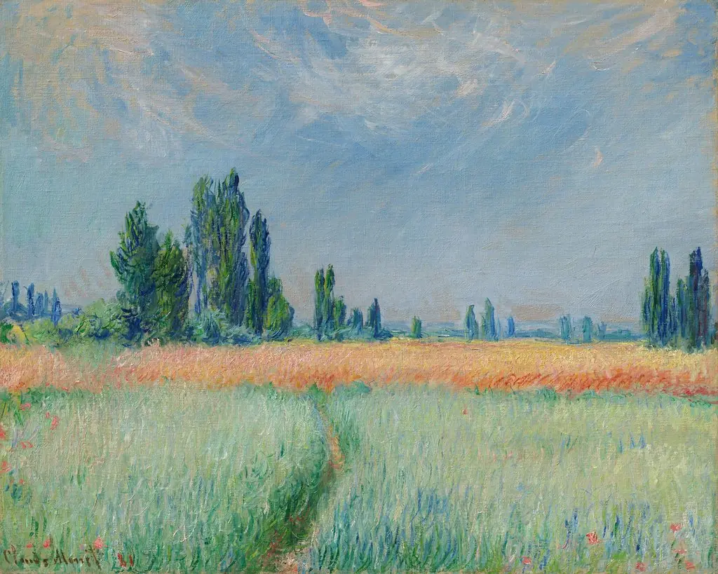 Wheatfield, by Claude Monet, oil, 1891