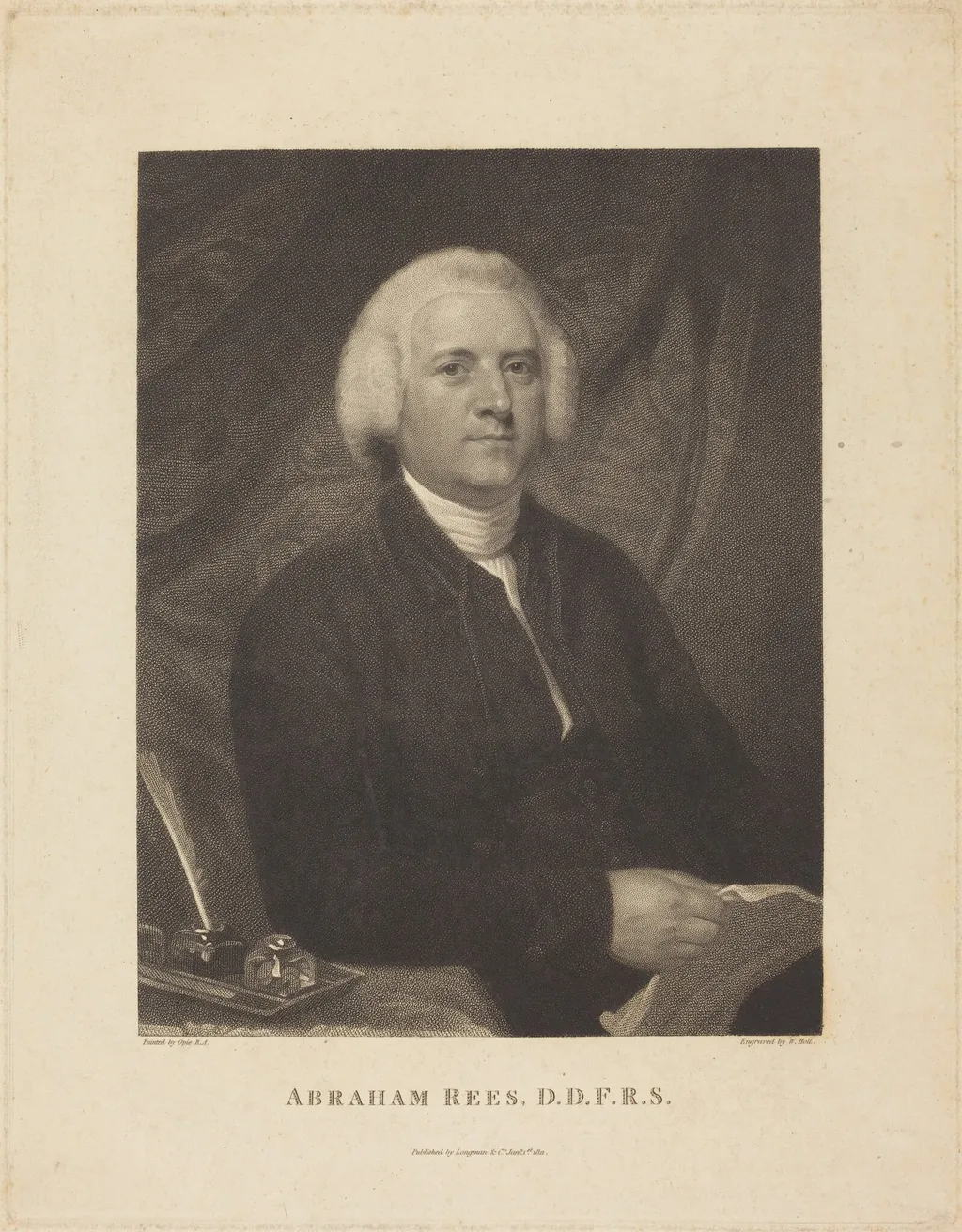 Abraham Rees, by William Holl I, ink, 1811