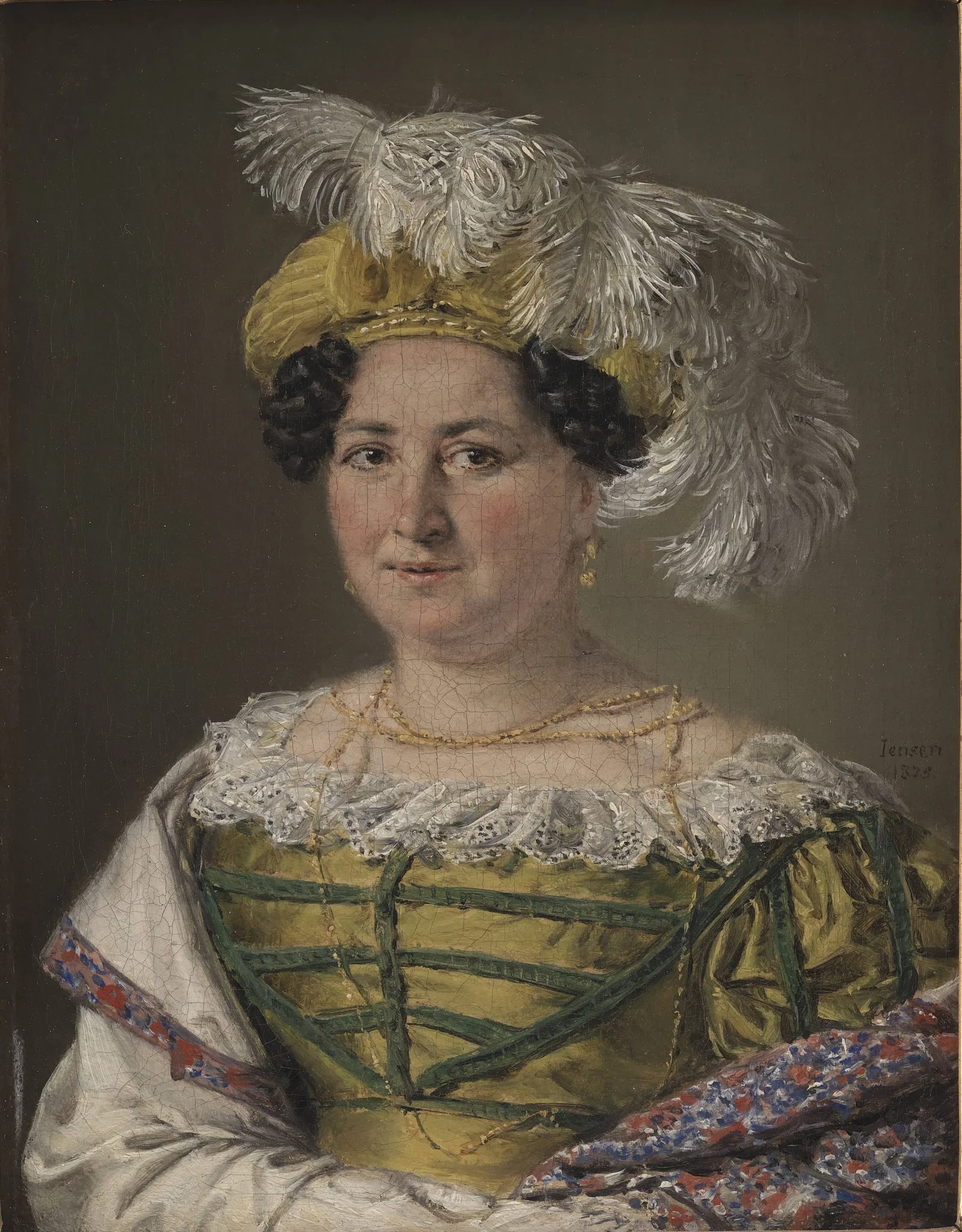 Portrait of Mrs. Pauline Hagen, detail