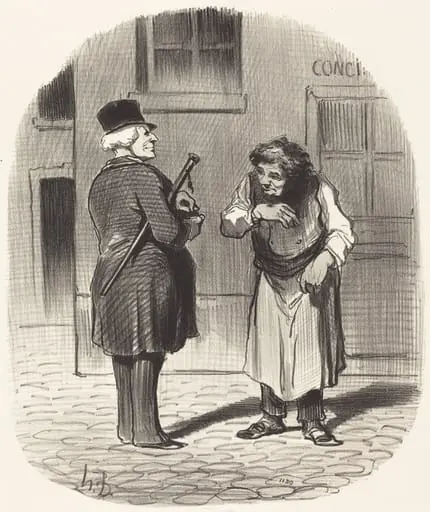 Le Jour de l'an, by Honoré Daumier, ink, 1852
