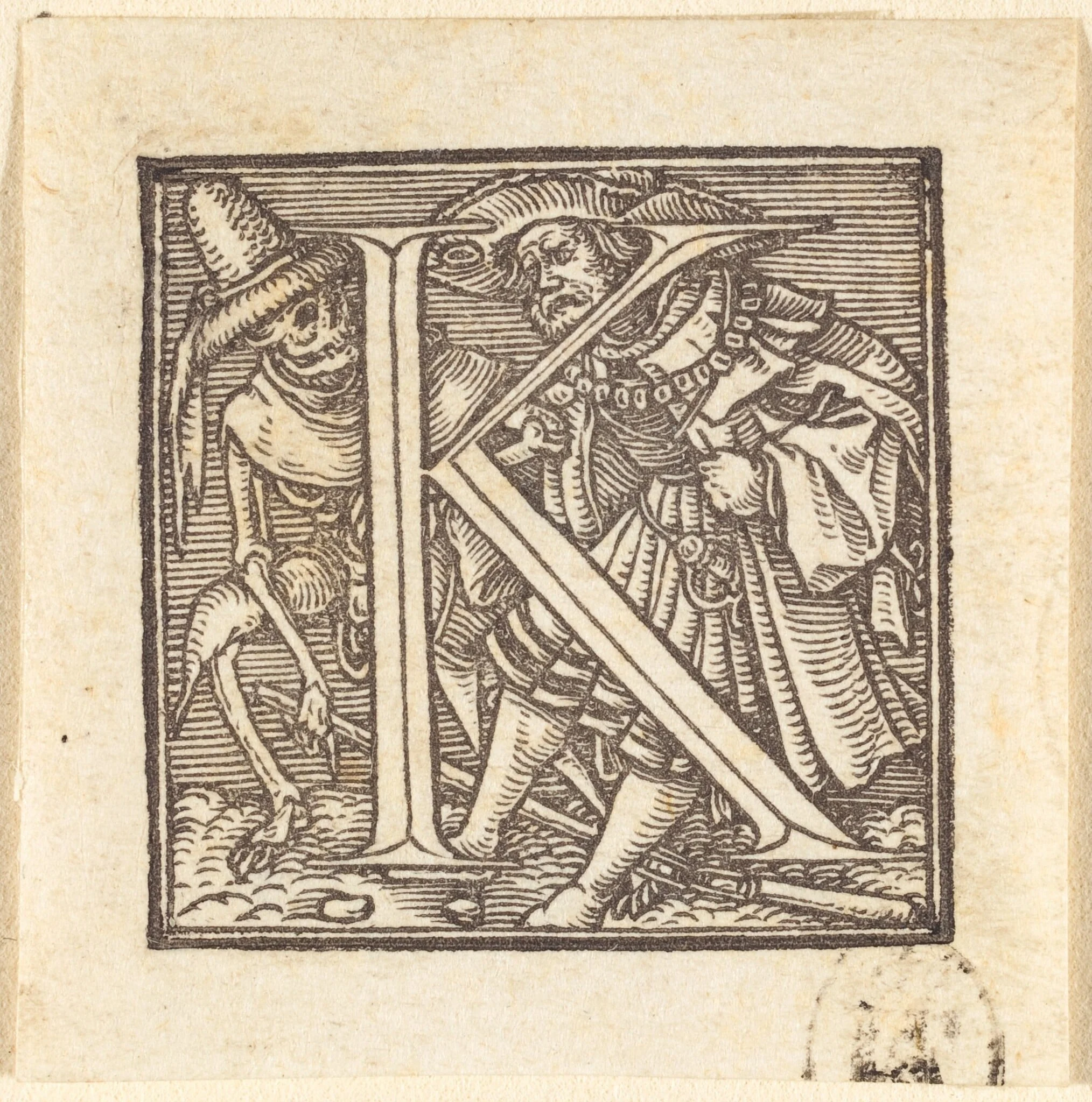 Letter K, detail