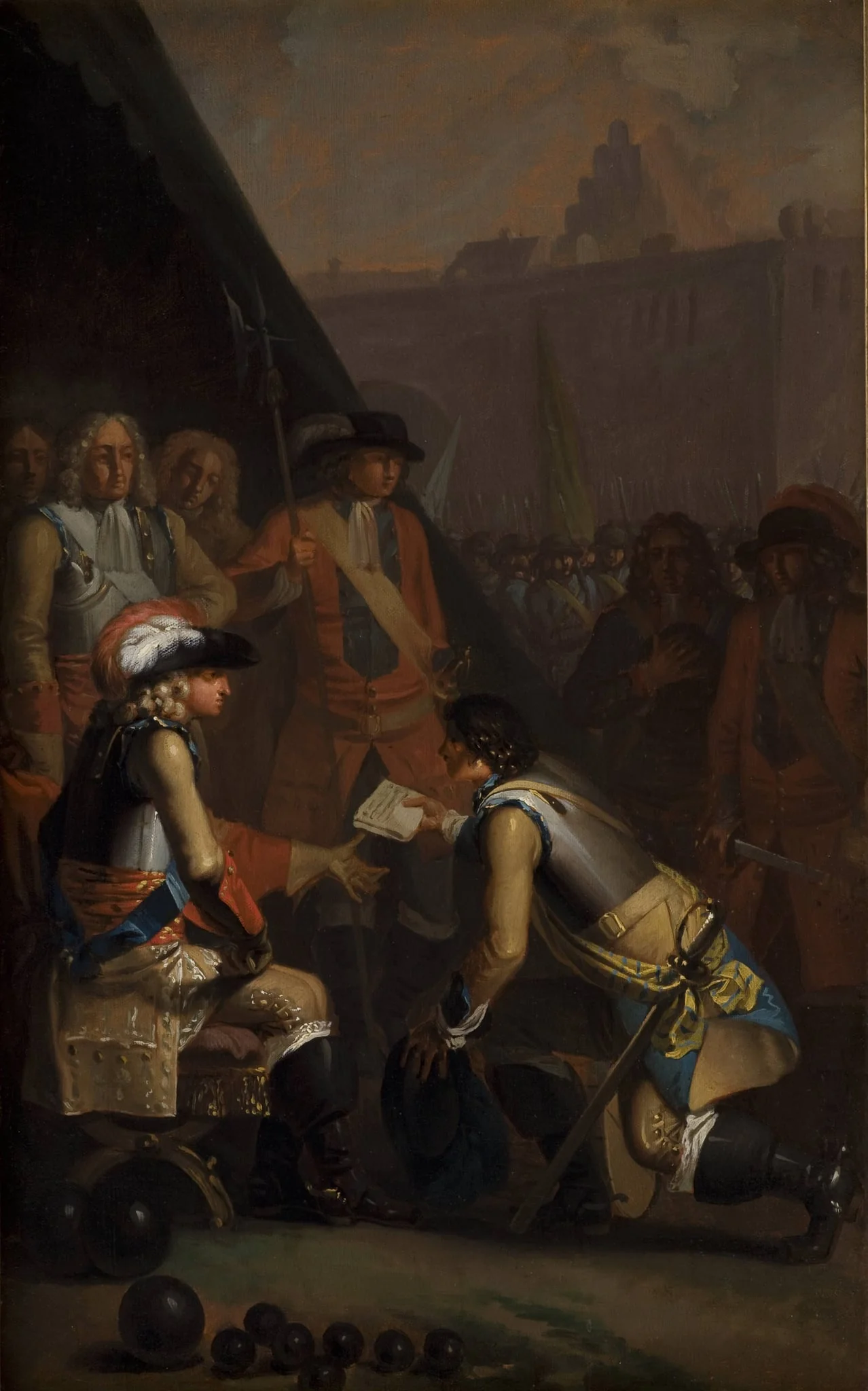 Magnus Stenbock Surrenders the Fortress of Tønningen to Frederik IV in 1714, detail