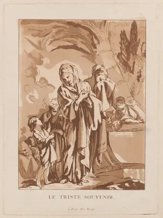 Le Triste Souvenir (The Sad Memory), by François-Philippe Charpentier, ink, 1766