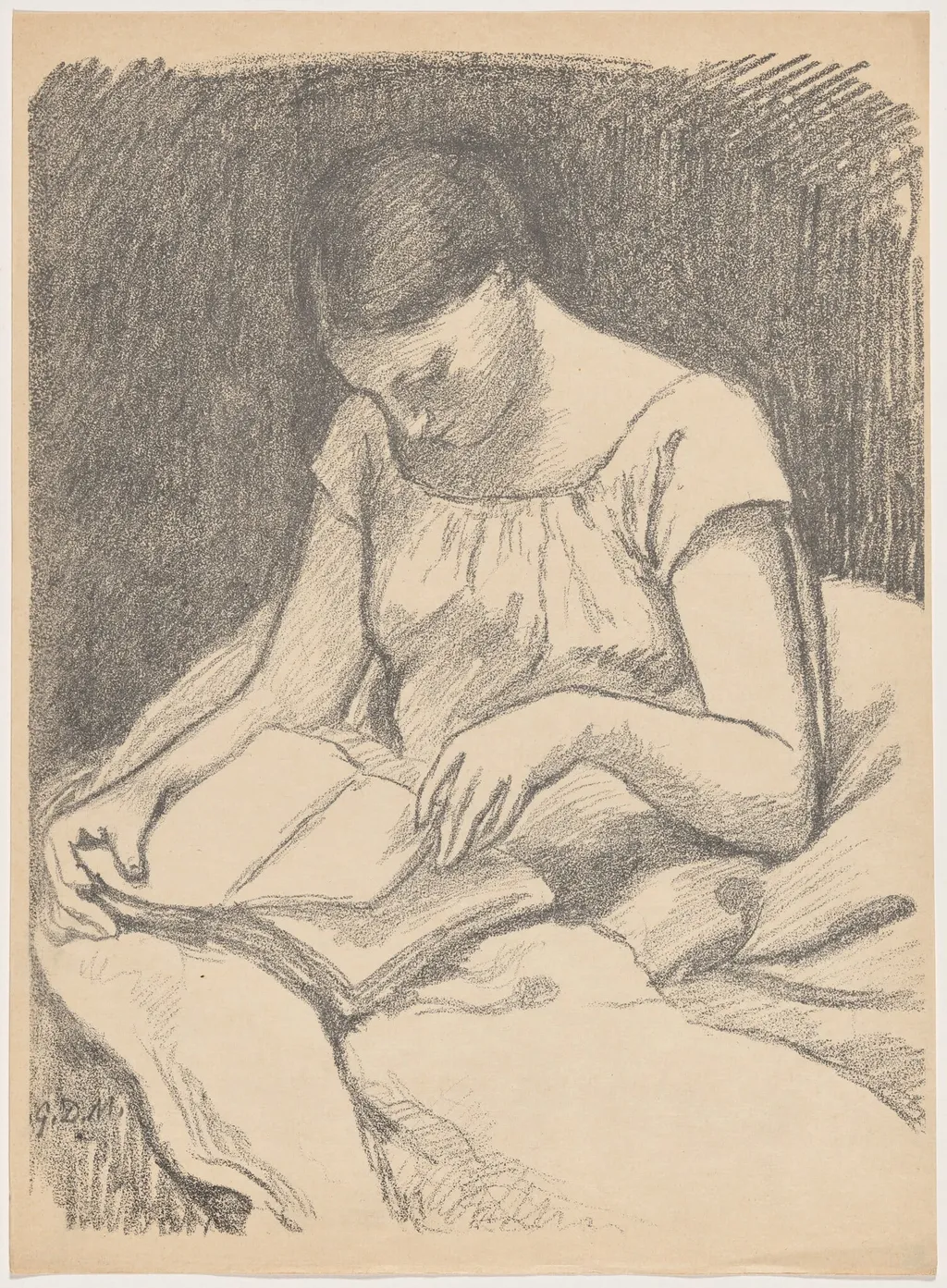 Liseuse (The Reader), by Georges Daniel de Monfreid, ink, 1895