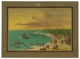 First Sailing of the Griffin on Lake Erie.  August 7, 1679, by George Catlin, oil, 1848