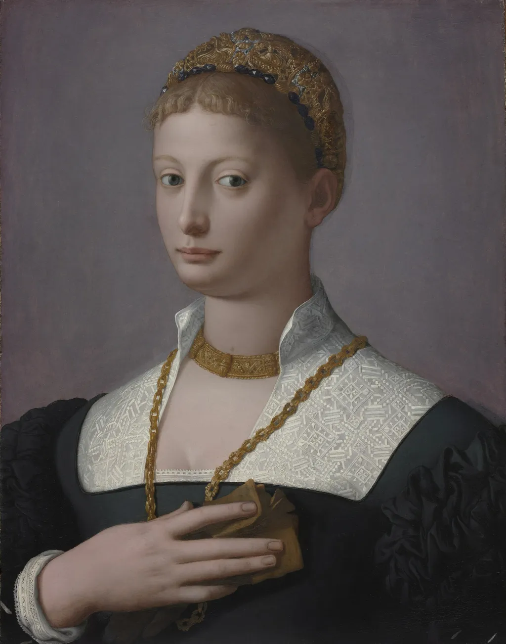 Portrait of a Woman, by Bronzino, oil, 1550