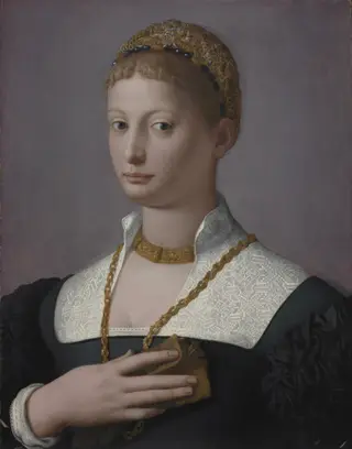 Portrait of a Woman, by Bronzino, oil, 1550
