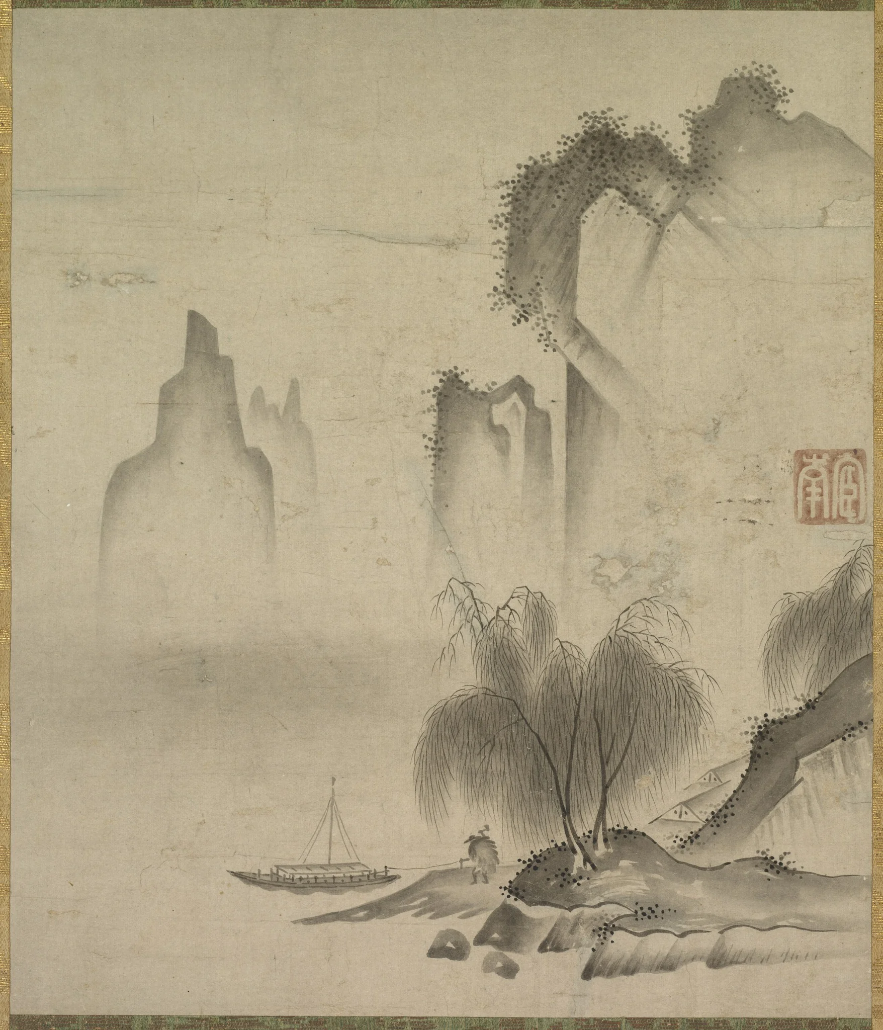 Figure Mooring a Boat, detail