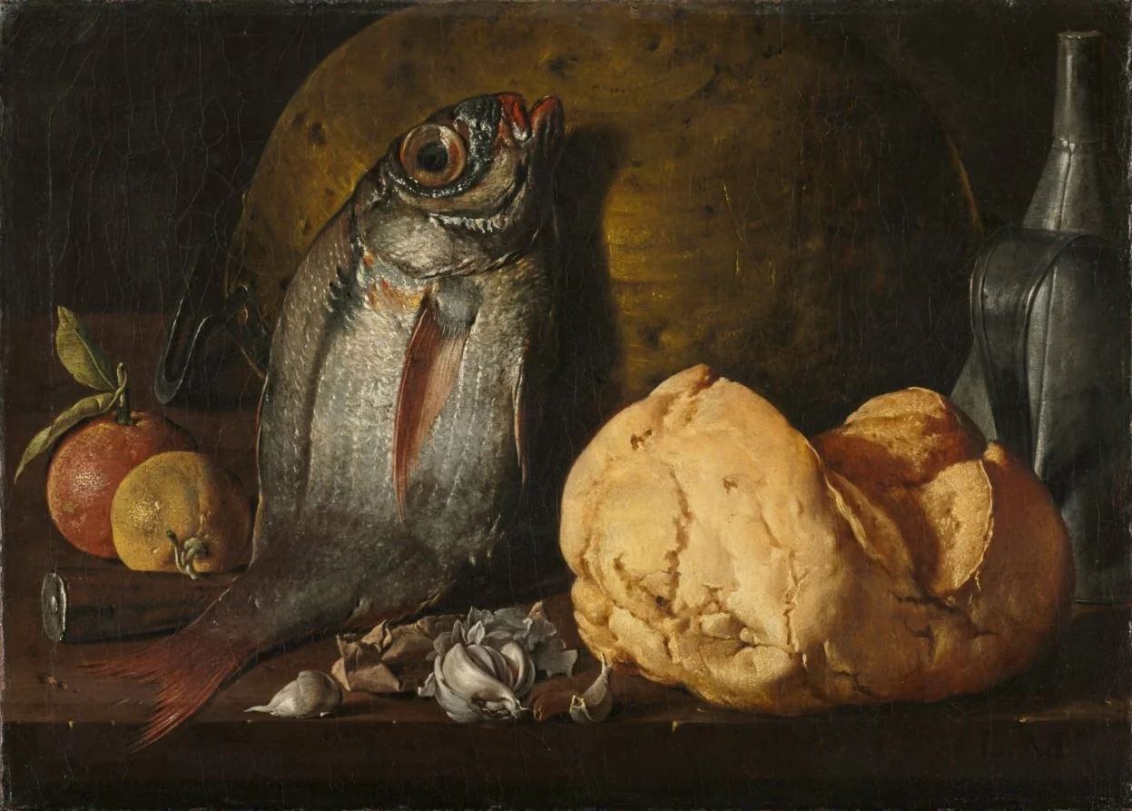 Still Life with Fish, Bread, and Kettle, detail
