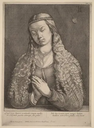 Katharine Furlegerin, by Wenceslaus Hollar, ink, 1646